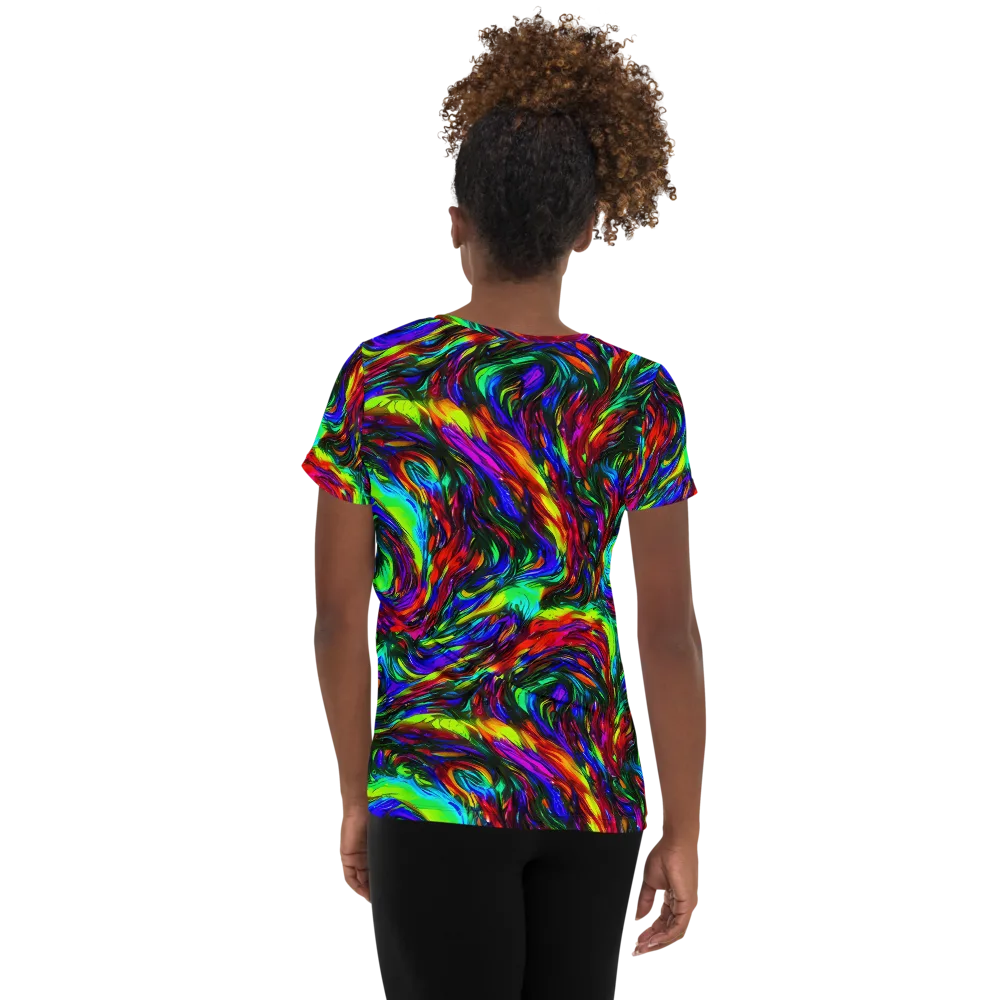Calraet Swirl on Women's Athletic T-Shirt — Back