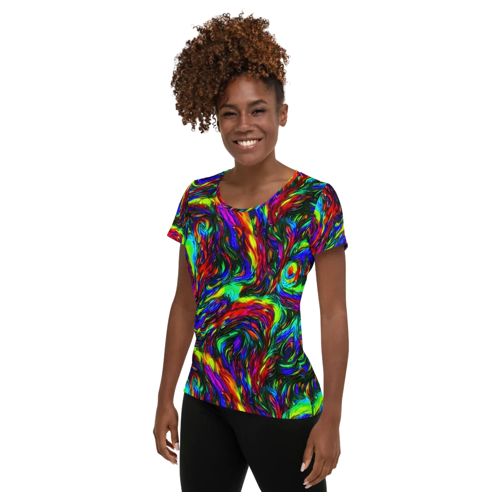 Calraet Swirl on Women's Athletic T-Shirt — Left