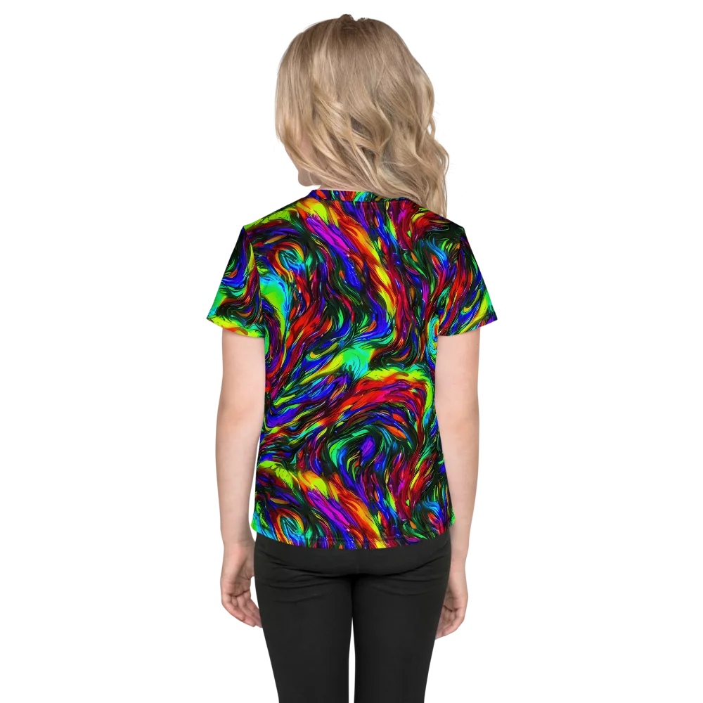 Calraet Swirl on Kids Crew Neck T-Shirt — Back