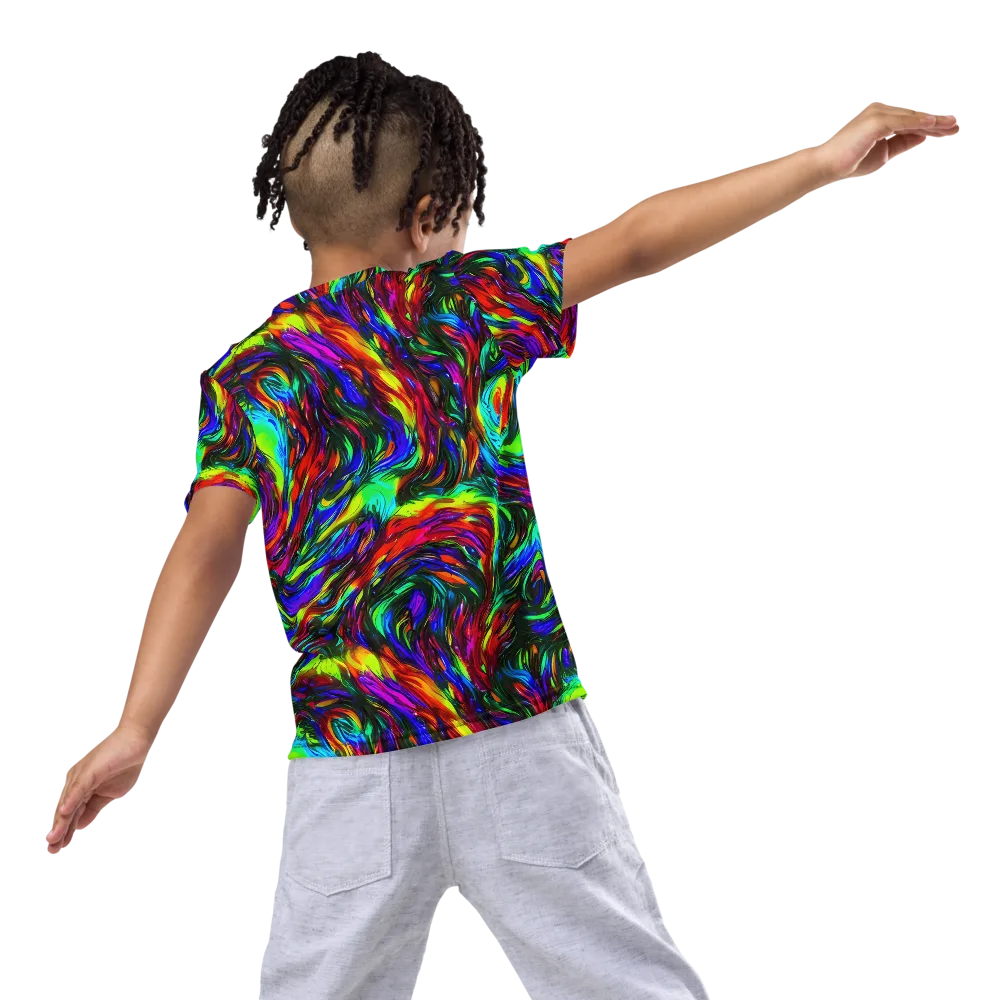 Calraet Swirl on Kids Crew Neck T-Shirt — Back