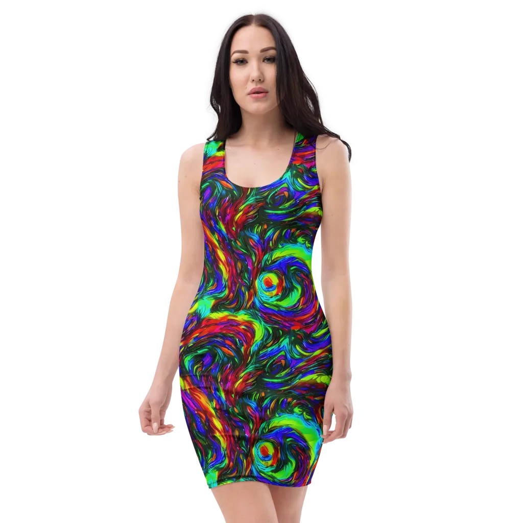 Calraet Swirl on Bodycon Dress — Front