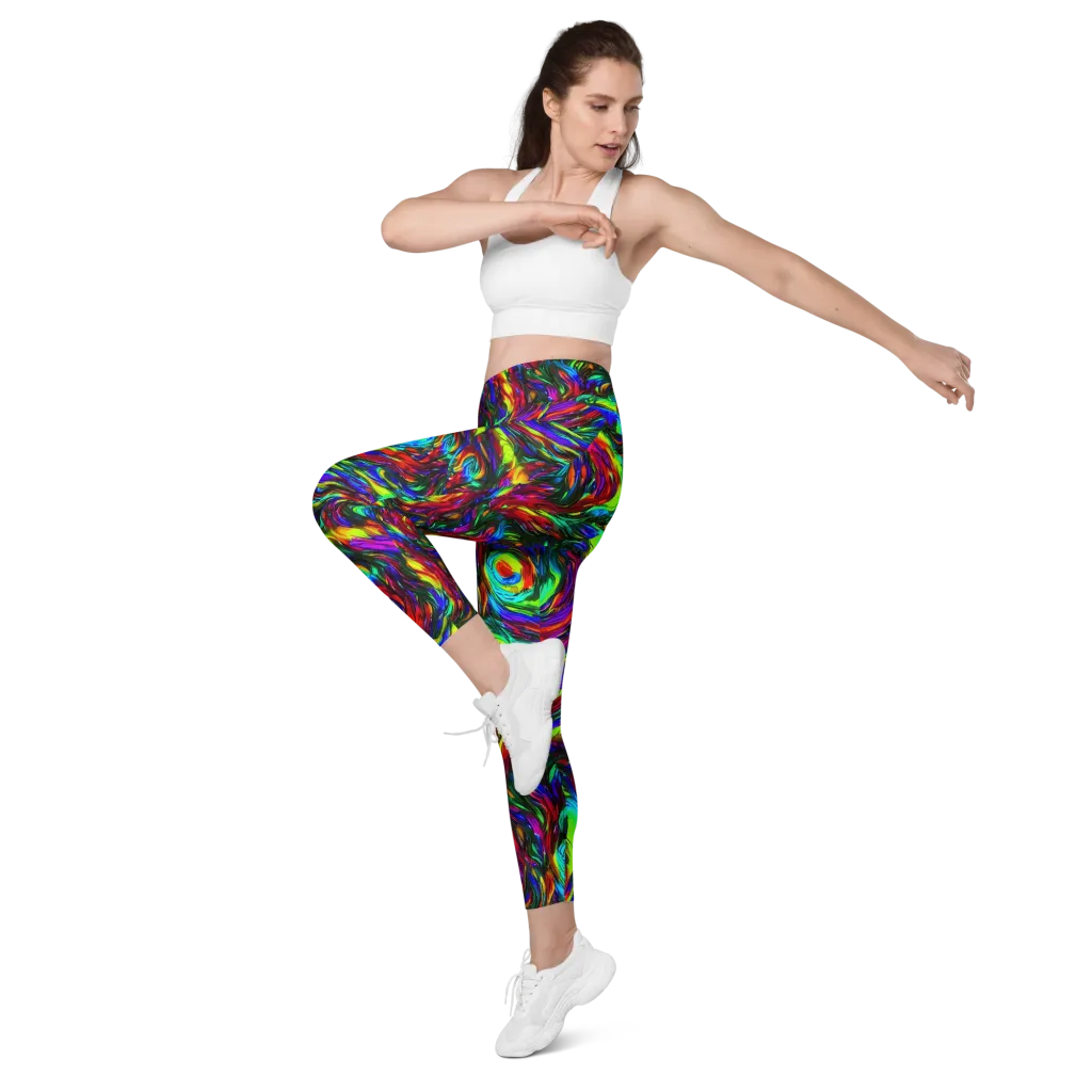 Calraet Swirl on Leggings with Pockets — Left Front