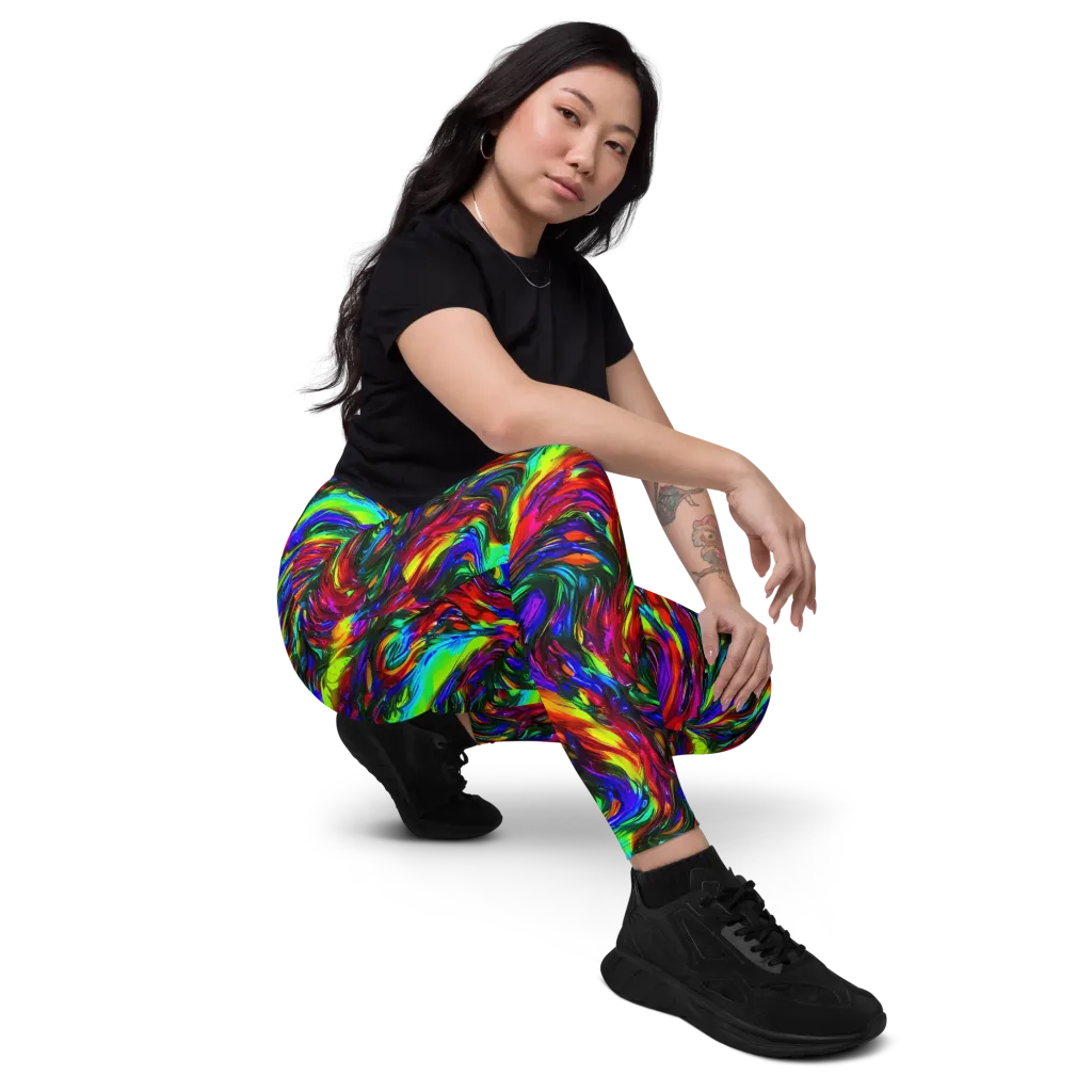 Calraet Swirl on Leggings with Pockets — Right Front