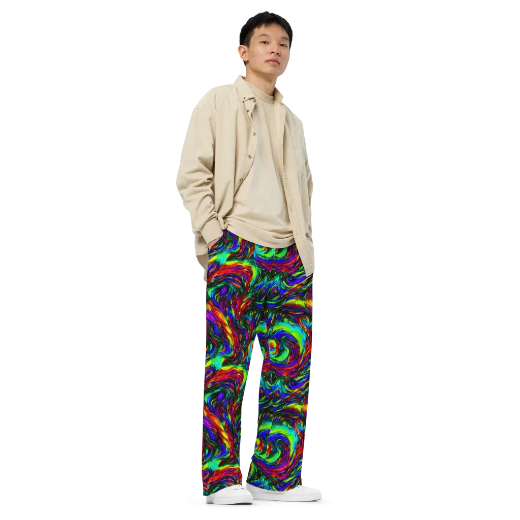 Calraet Swirl on Wide-Leg Pants — Right Front