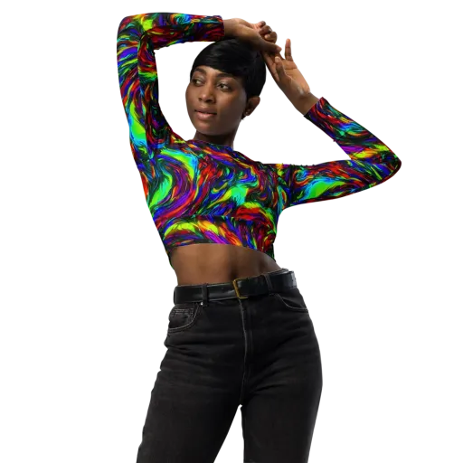 Calraet Swirl on a Long Sleeve Crop Top