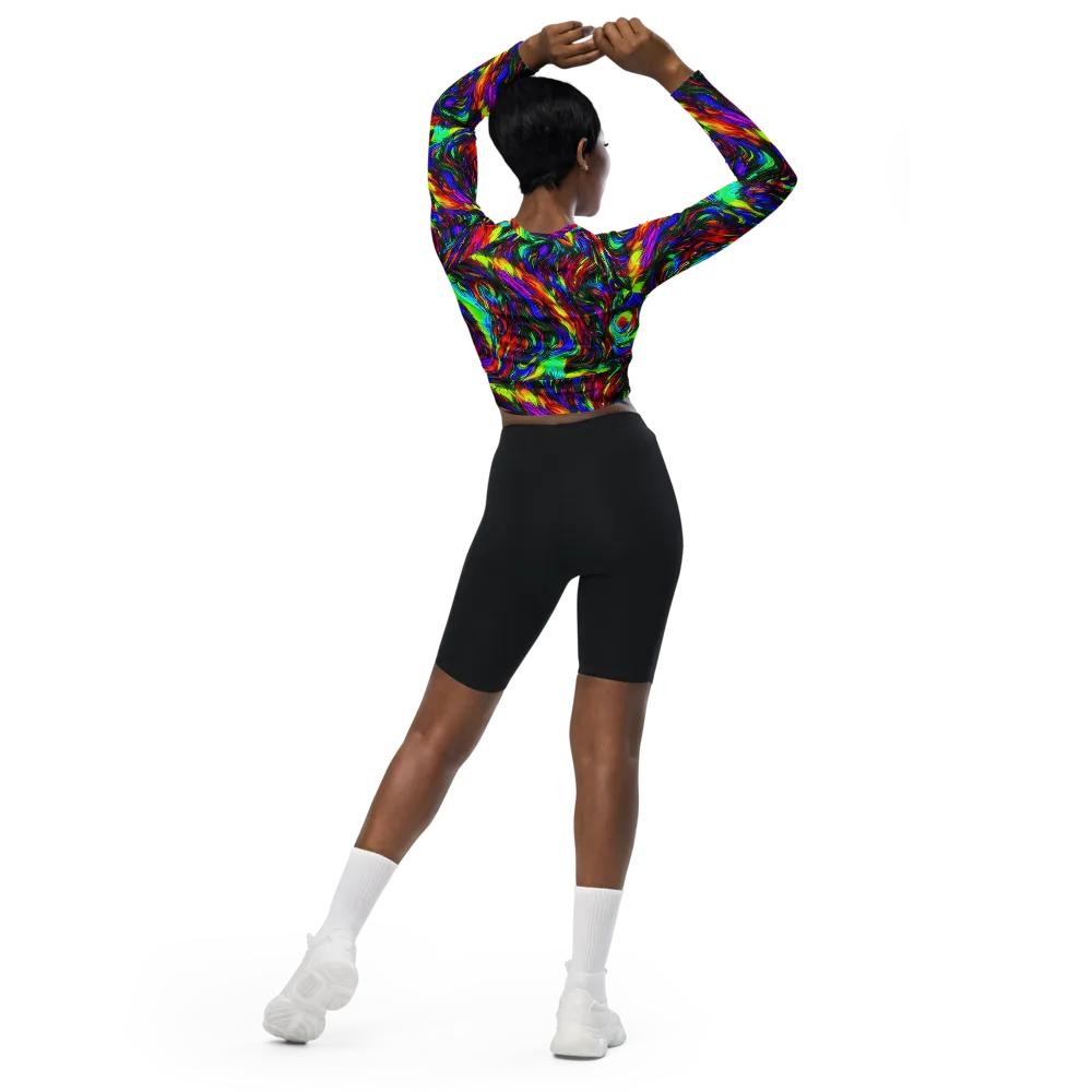 Calraet Swirl on Long Sleeve Crop Top — Back