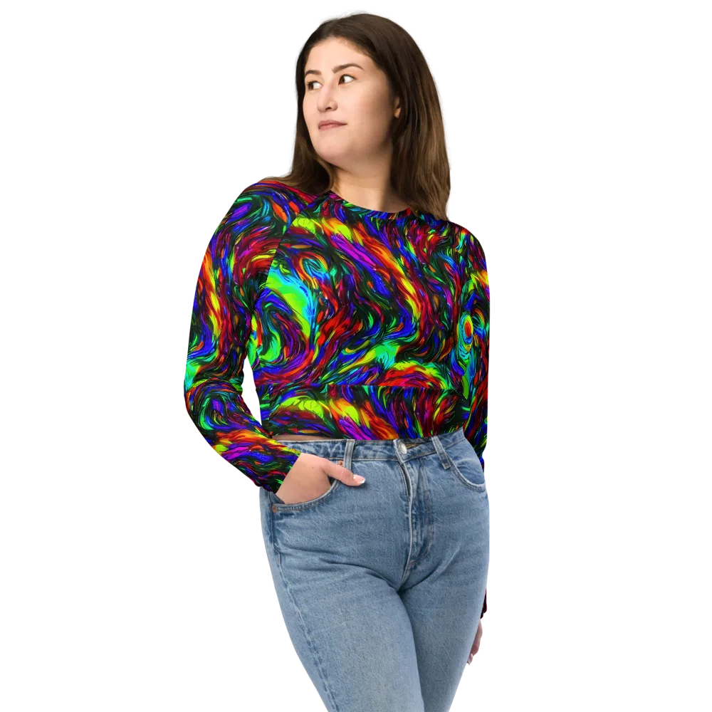 Calraet Swirl on Long Sleeve Crop Top — Front