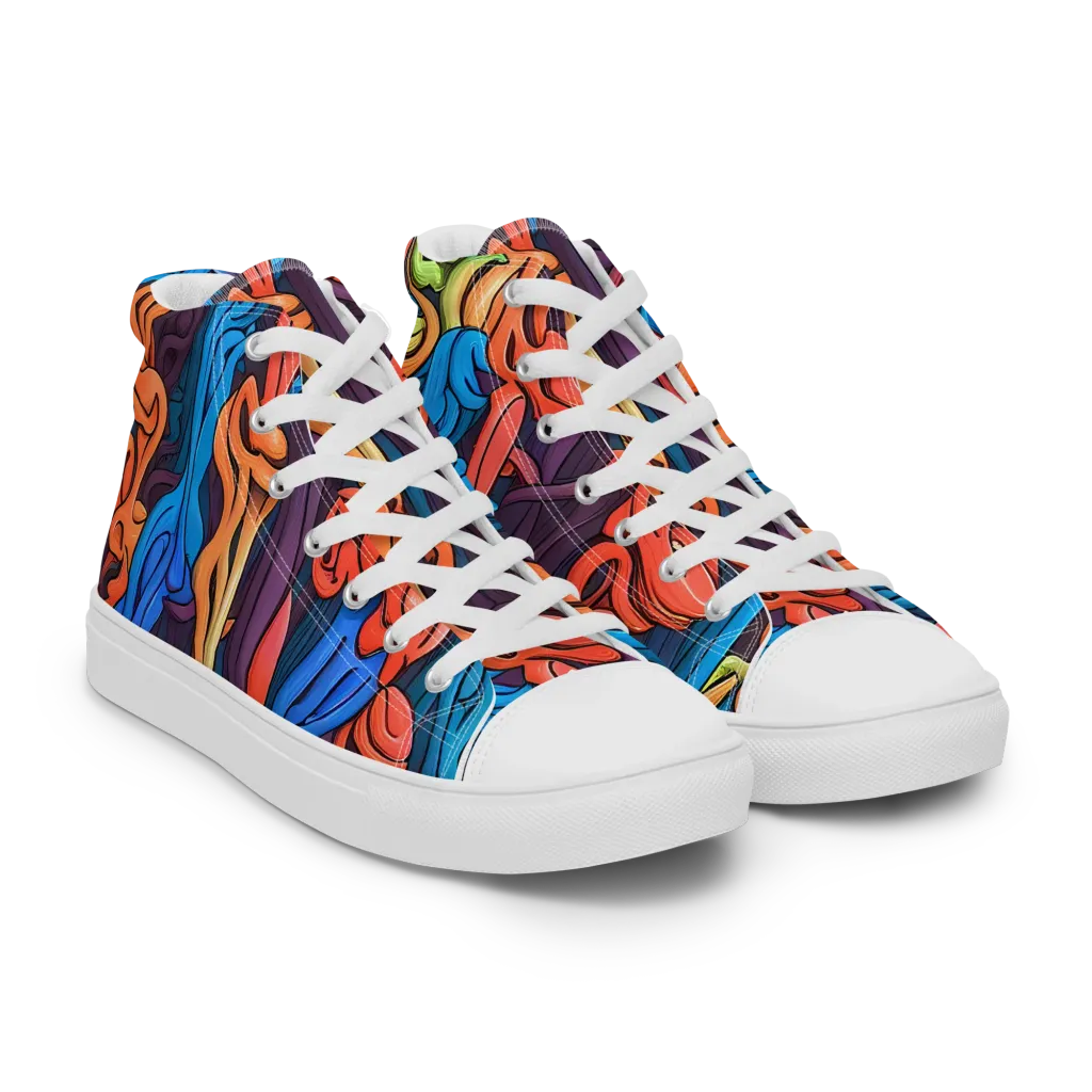 Tooker's Reverie on Men's High Top Canvas Shoes — Right Front
