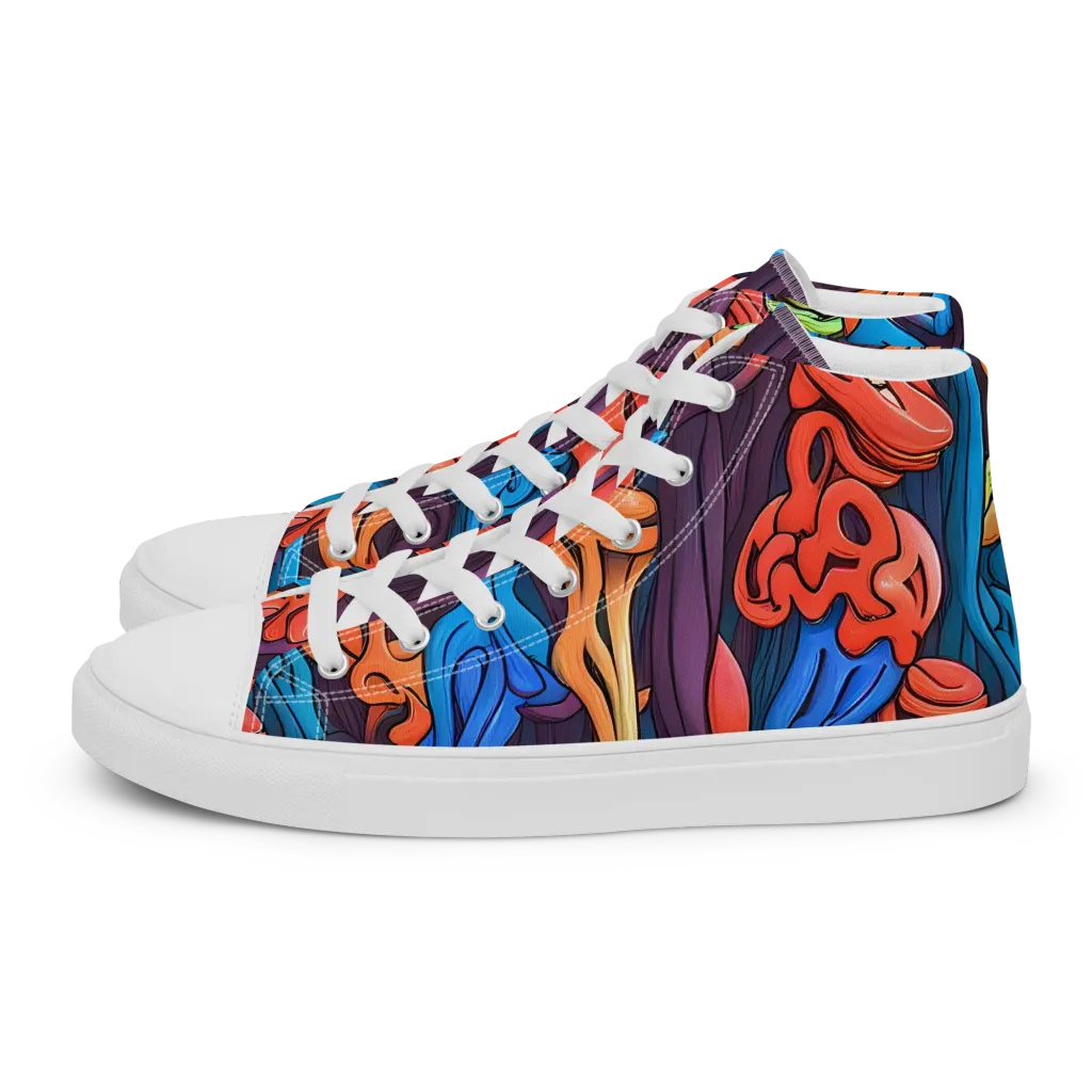 Tooker's Reverie on Men's High Top Canvas Shoes — Left