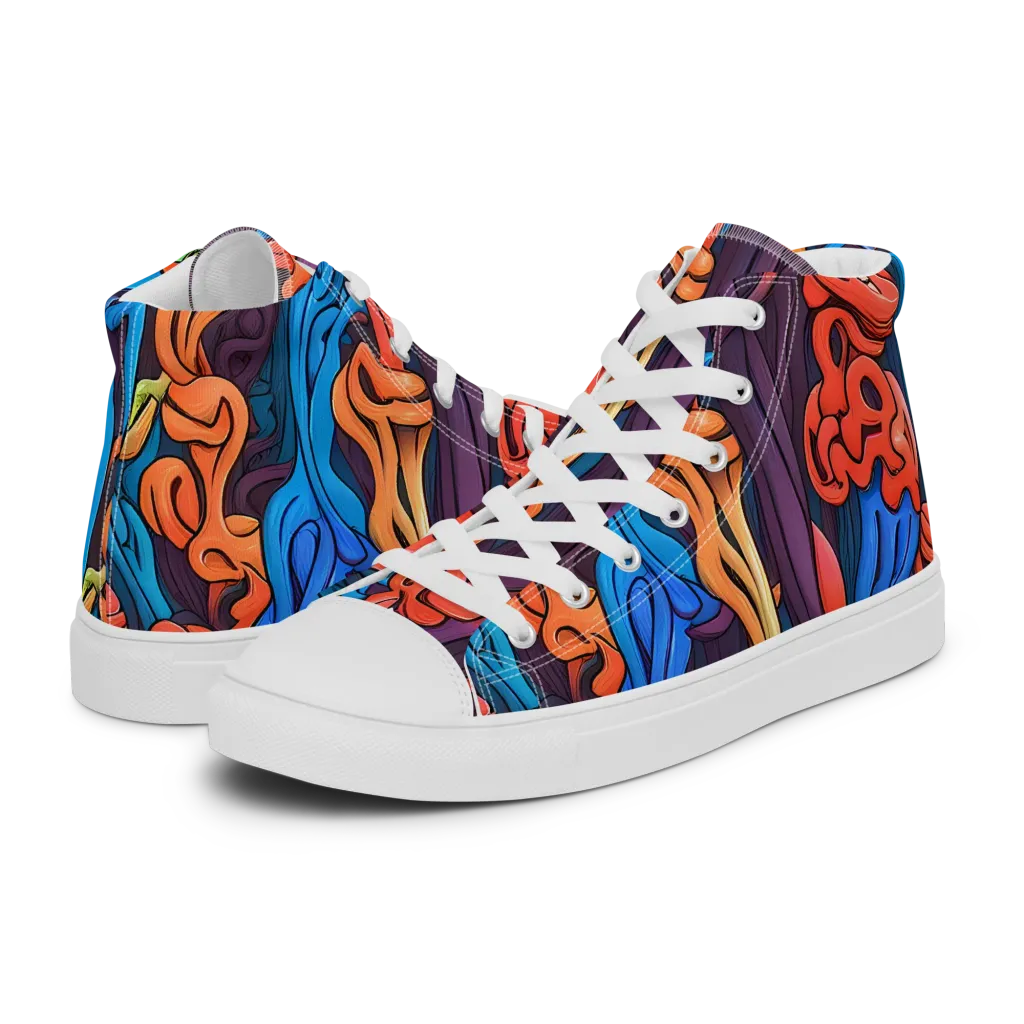 Tooker's Reverie on Men's High Top Canvas Shoes — Left