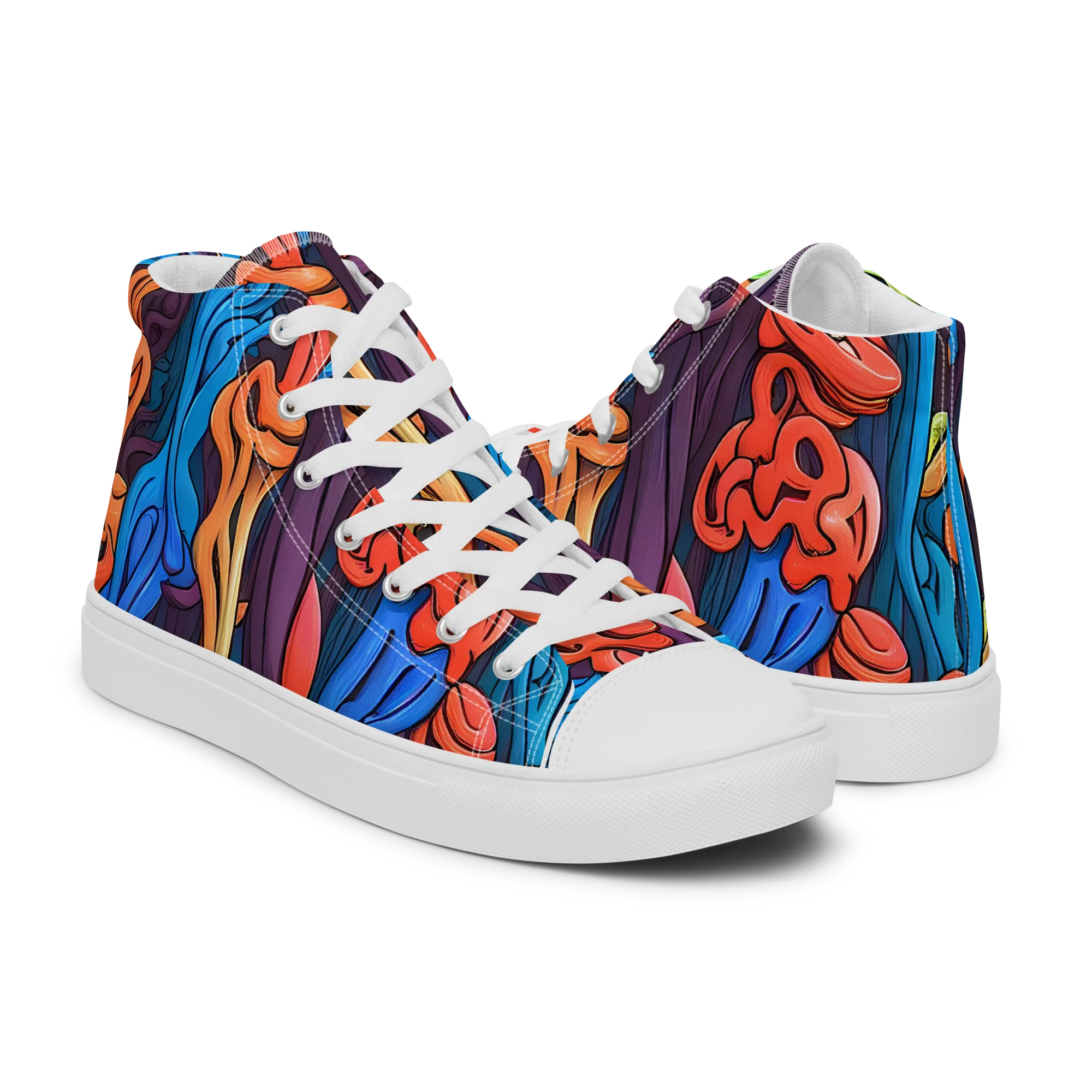 Tooker's Reverie on Men's High Top Canvas Shoes — Right