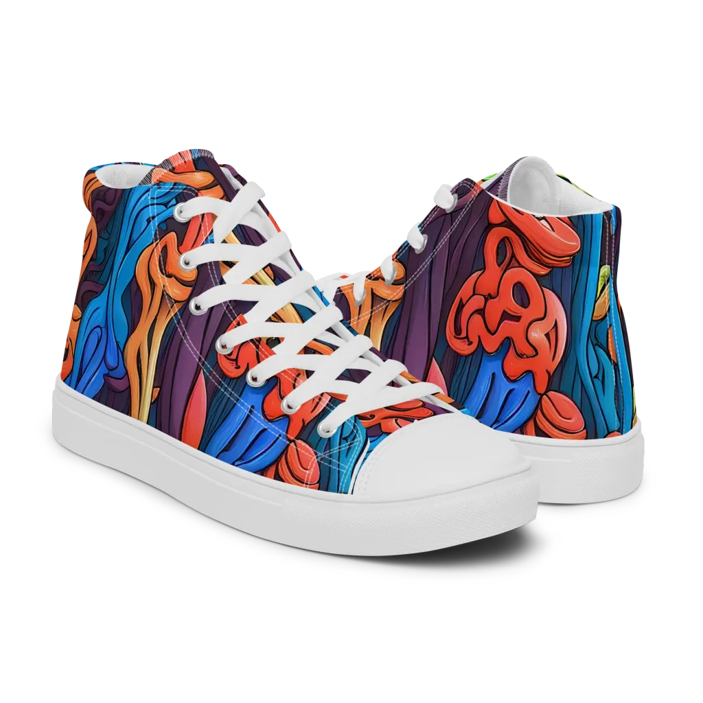 Tooker's Reverie on Men's High Top Canvas Shoes — Right