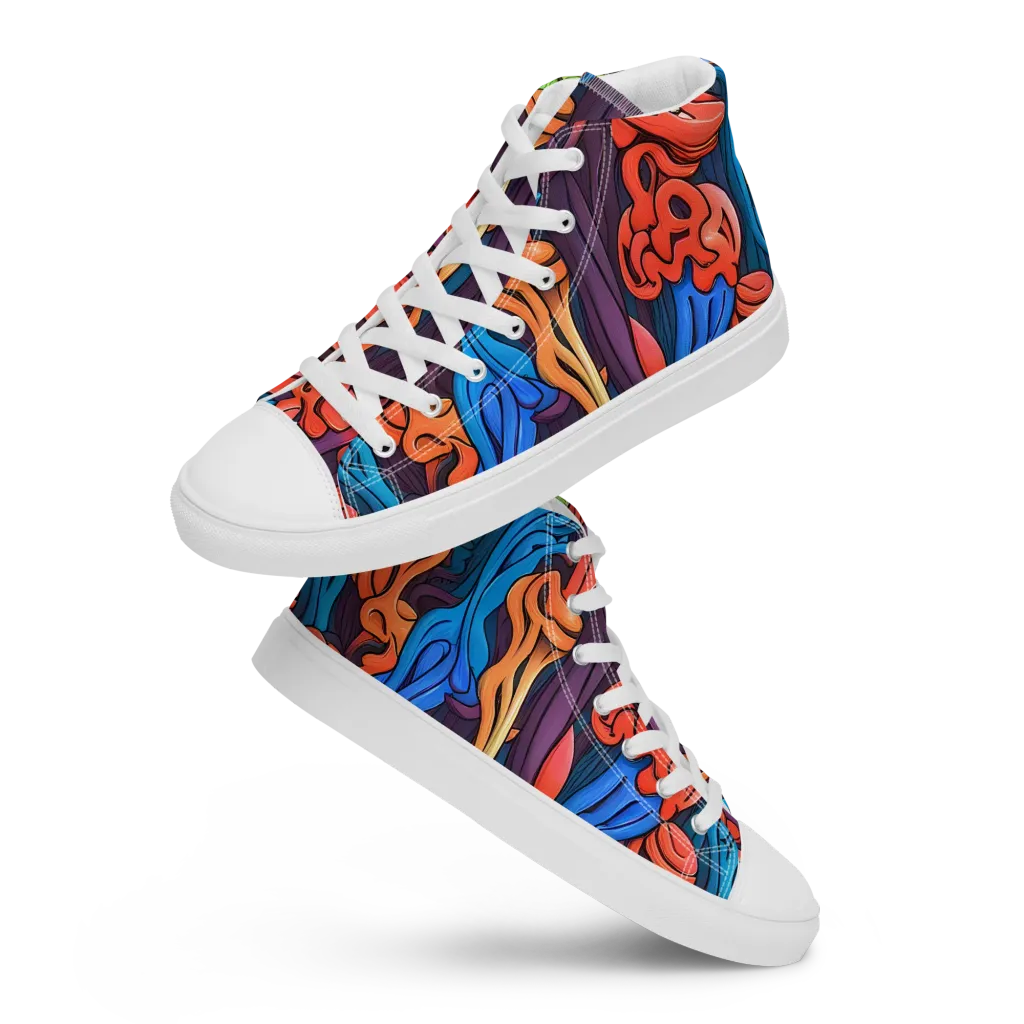 Tooker's Reverie on Men's High Top Canvas Shoes — Front