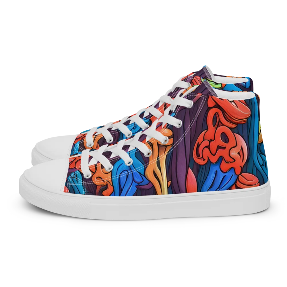 Tooker's Reverie on Women's High Top Canvas Shoes — Left