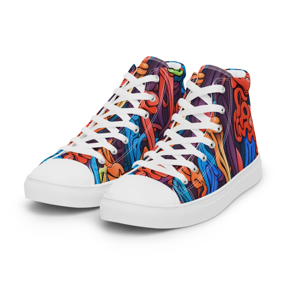Tooker's Reverie on Women's High Top Canvas Shoes — Left Front