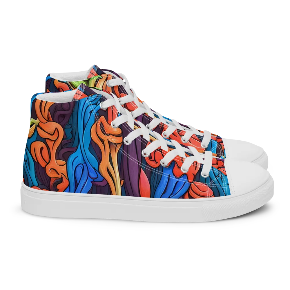 Tooker's Reverie on Women's High Top Canvas Shoes — Right