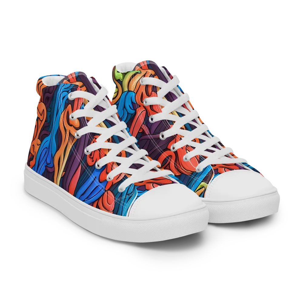 Tooker's Reverie on Women's High Top Canvas Shoes — Right Front