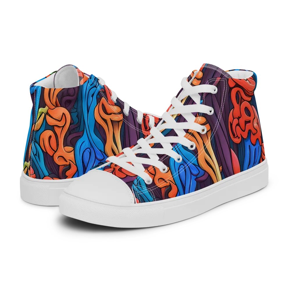 Tooker's Reverie on Women's High Top Canvas Shoes — Left
