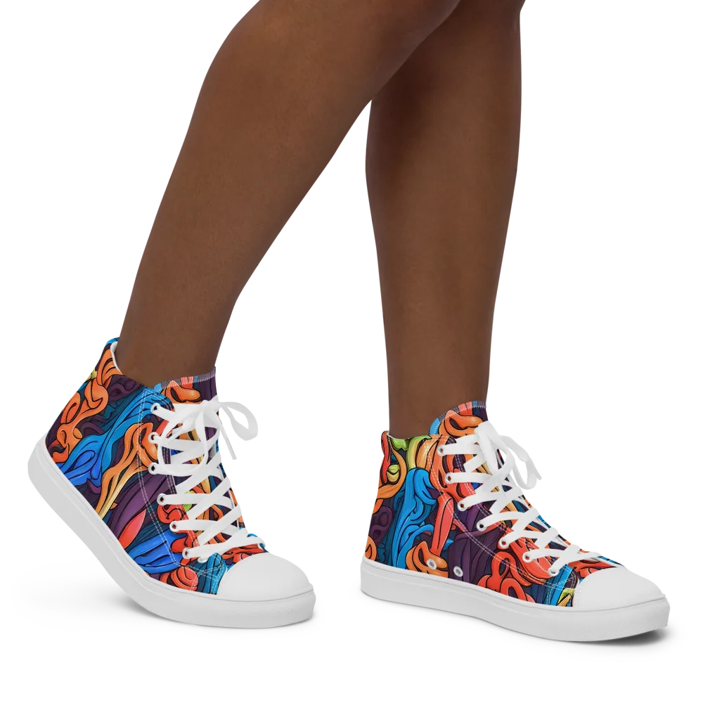 Tooker's Reverie on Women's High Top Canvas Shoes — Right