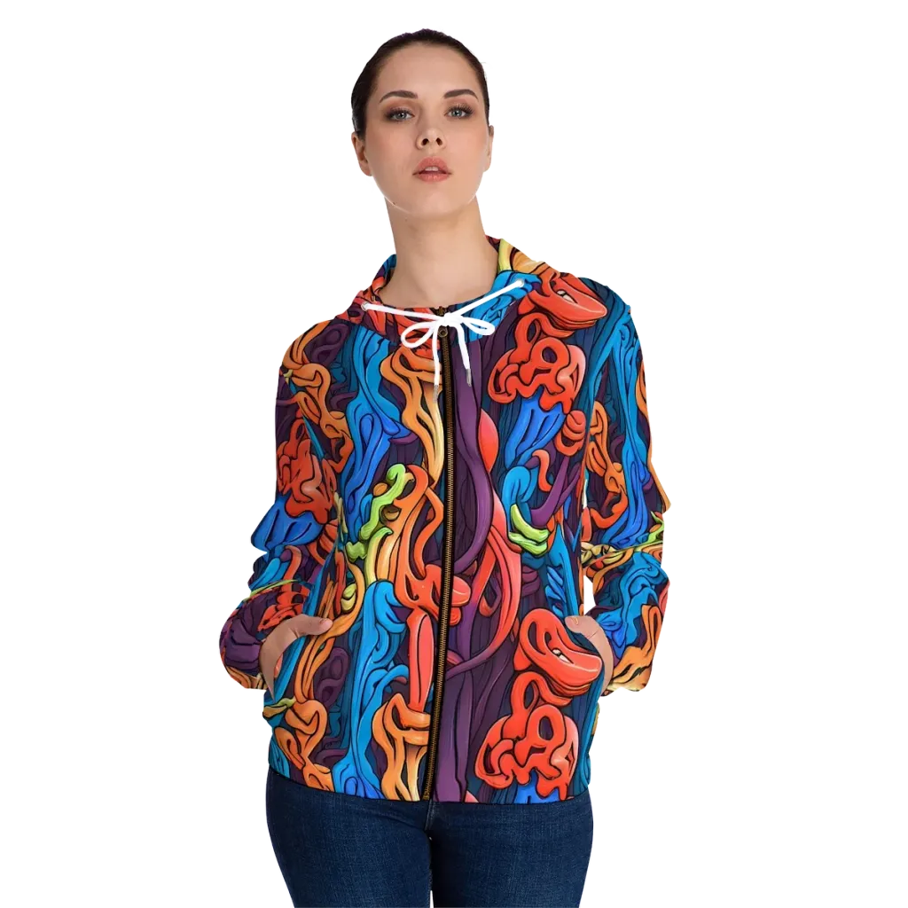 Tooker's Reverie on Women's Full-Zip Hoodie — Front On Person