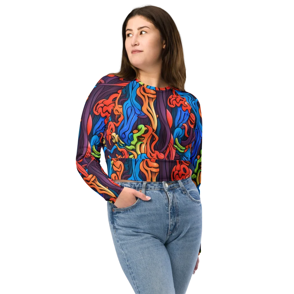 Tooker's Reverie on Long Sleeve Crop Top — Front
