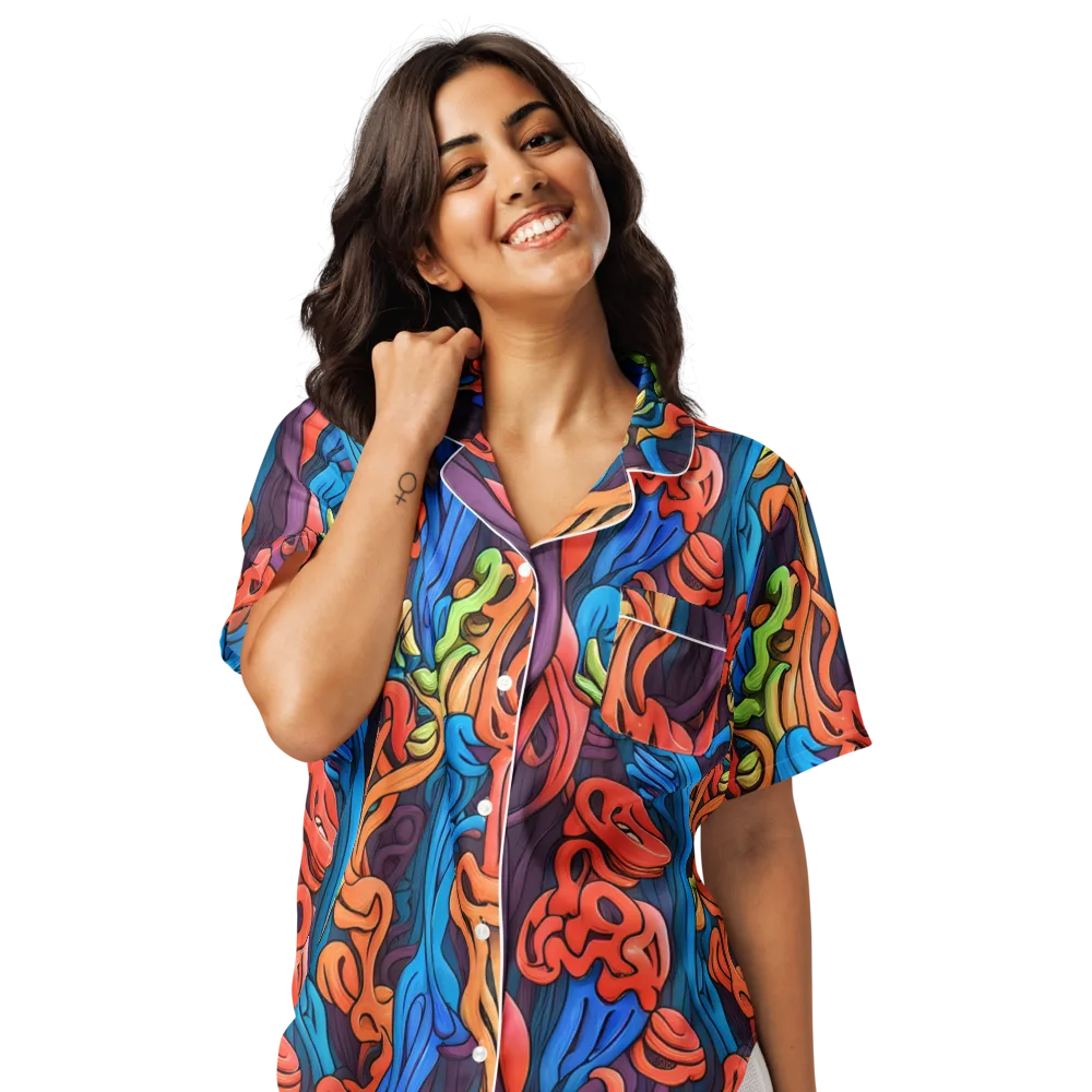 Tooker's Reverie on Women's Short Sleeve Pajama Top — Front
