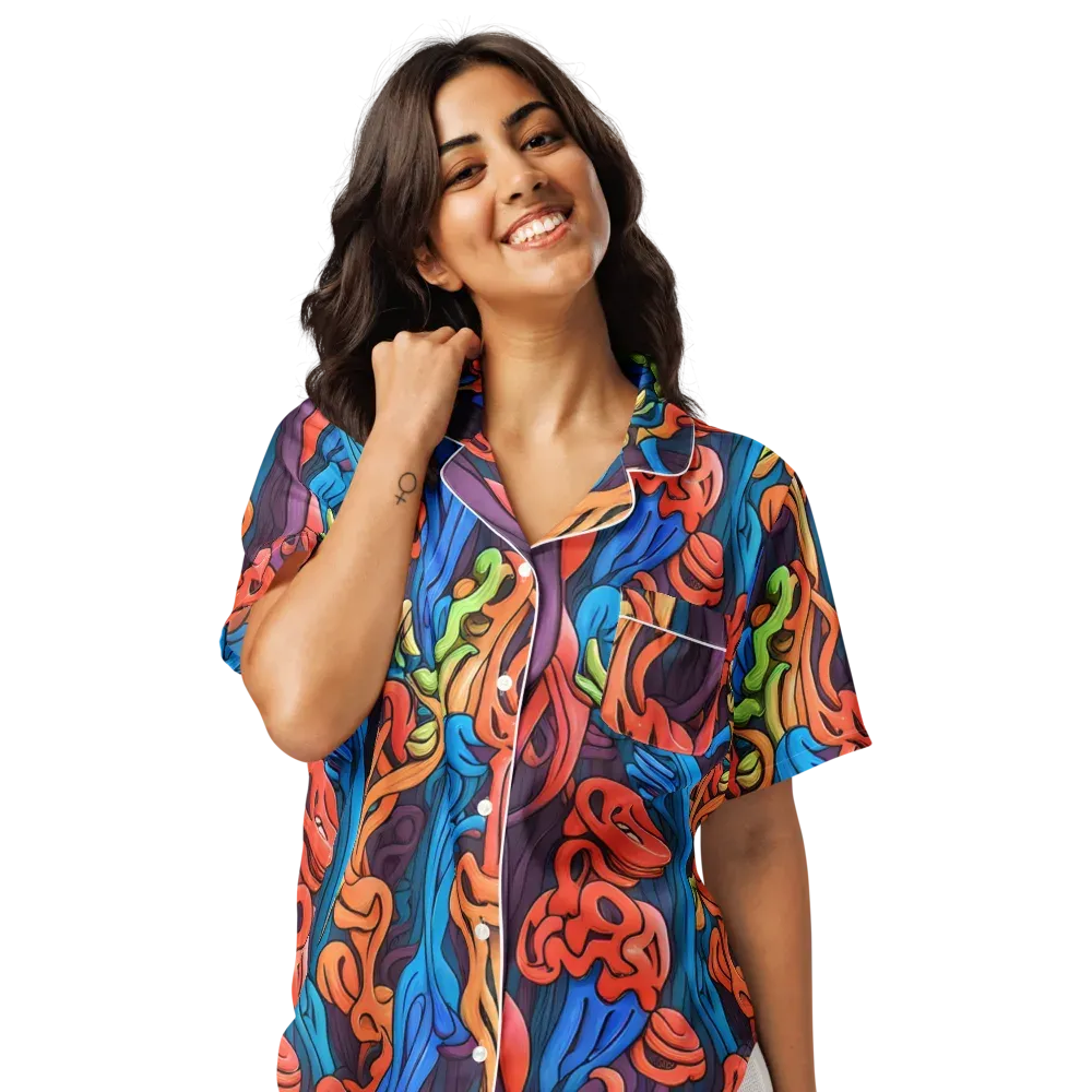 Tooker's Reverie on Women's Short Sleeve Pajama Top — Front