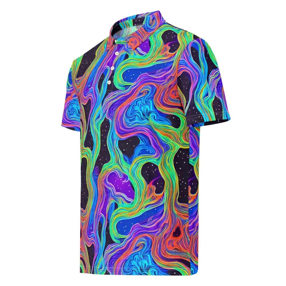 Infinite Chromatics on Men's Slim Fit Polo Shirt — Left Front