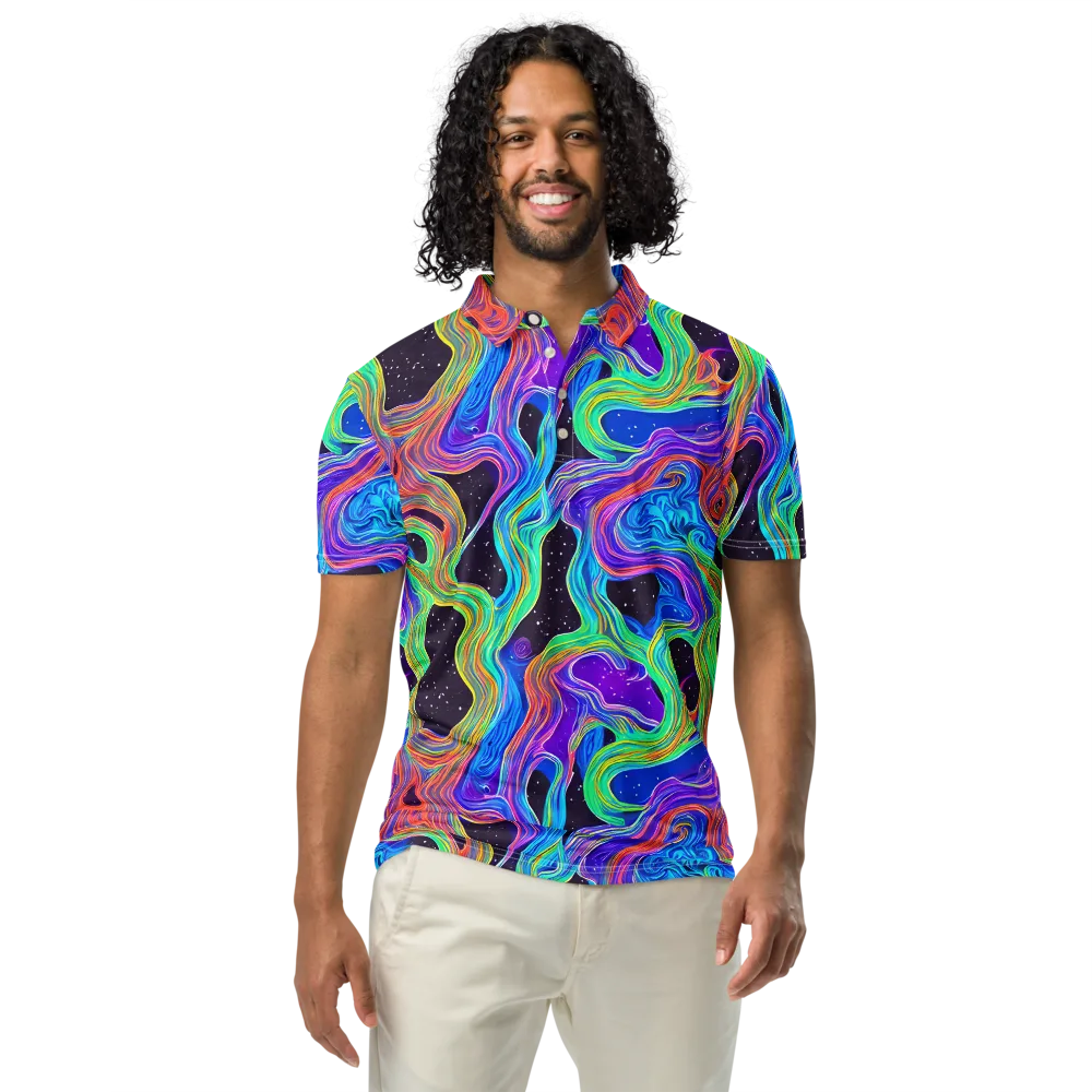 Infinite Chromatics on Men's Slim Fit Polo Shirt — Front