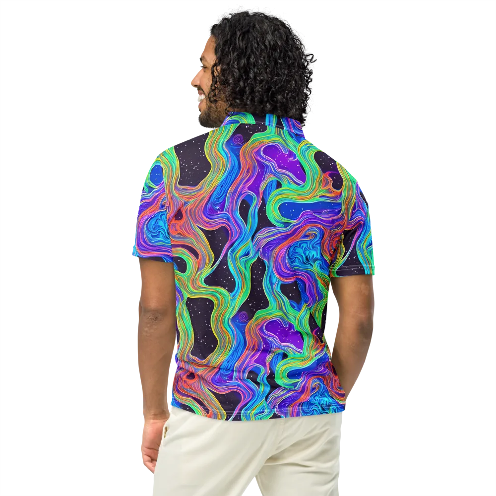 Infinite Chromatics on Men's Slim Fit Polo Shirt — Back