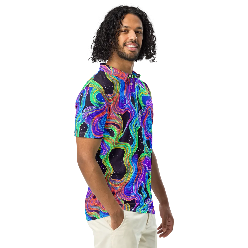 Infinite Chromatics on Men's Slim Fit Polo Shirt — Right Front