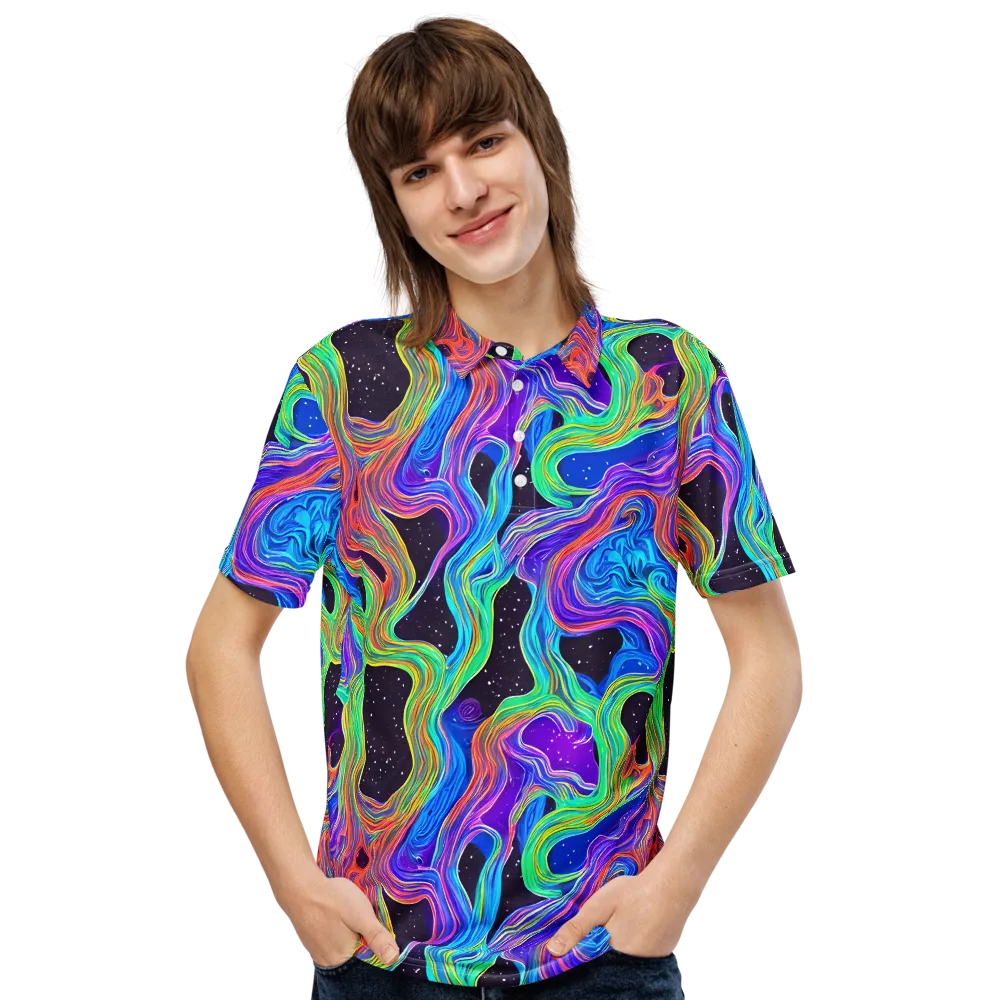 Infinite Chromatics on Men's Slim Fit Polo Shirt — Front