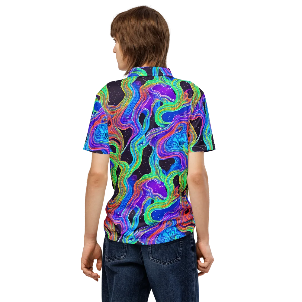 Infinite Chromatics on Men's Slim Fit Polo Shirt — Back