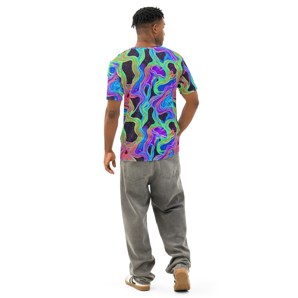 Infinite Chromatics on Men's Cotton Crew Neck T-Shirt — Back