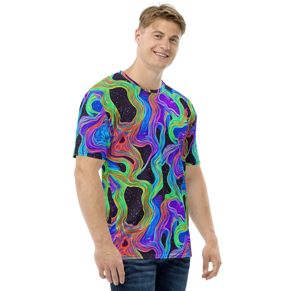 Infinite Chromatics on Men's Crew Neck T-Shirt — Right