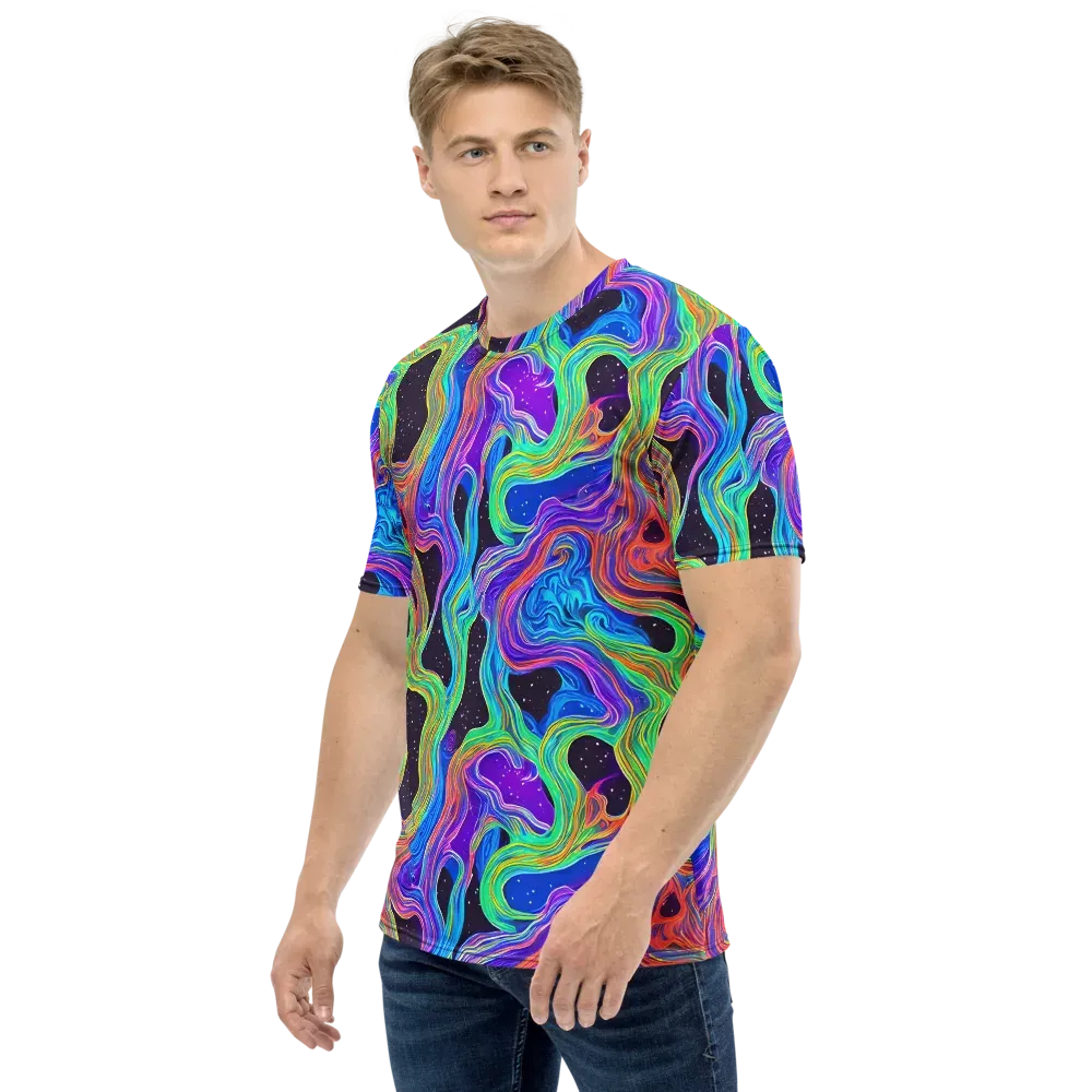 Infinite Chromatics on Men's Crew Neck T-Shirt — Left