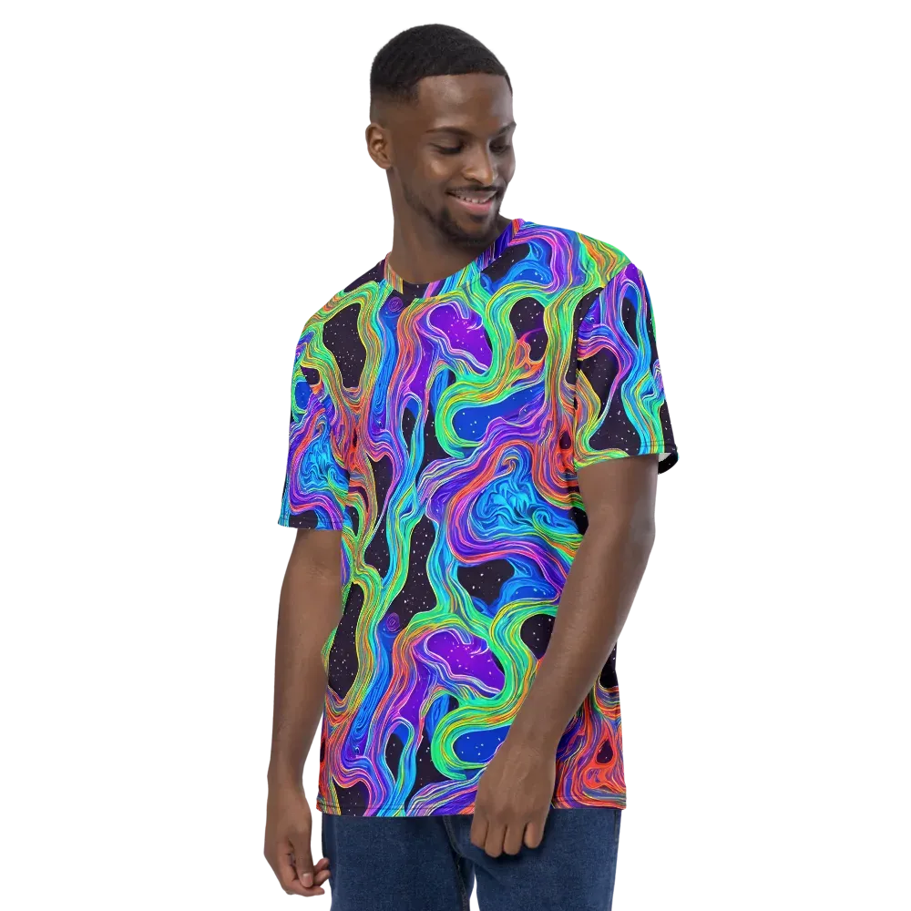 Infinite Chromatics on Men's Crew Neck T-Shirt — Left