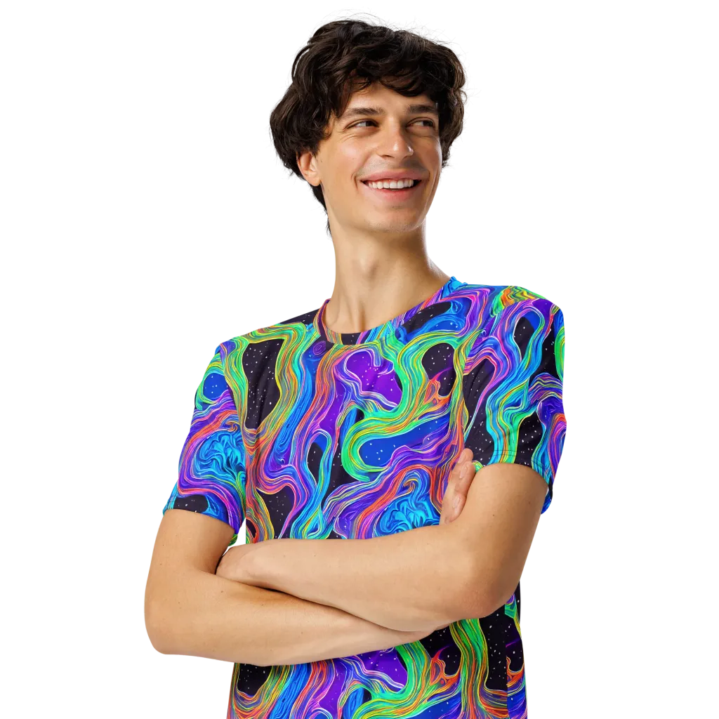 Infinite Chromatics on Men's Crew Neck T-Shirt — Left Front
