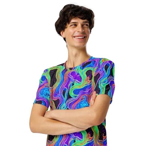 Infinite Chromatics on a Men's Crew Neck T-Shirt