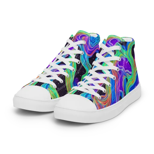 Infinite Chromatics on a Women's High Top Canvas Shoes