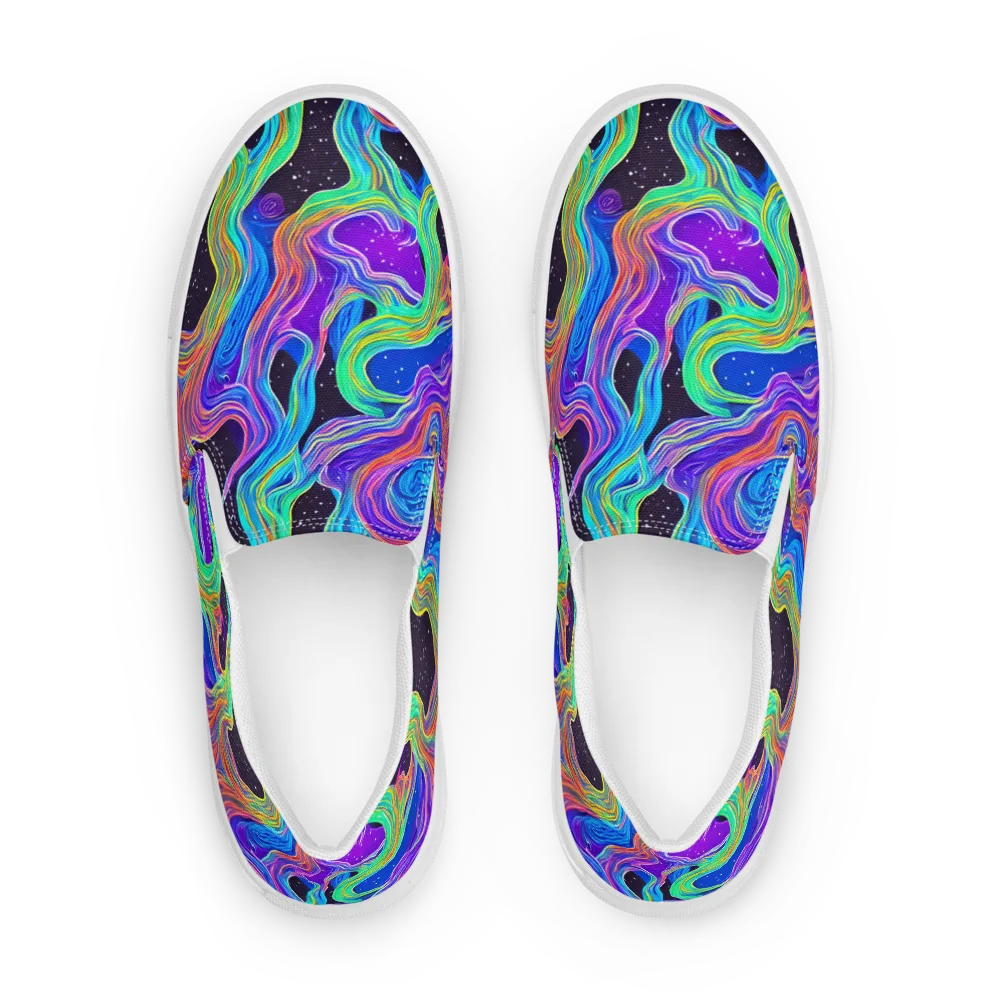Infinite Chromatics on Men's Slip-On Canvas Shoes — Front