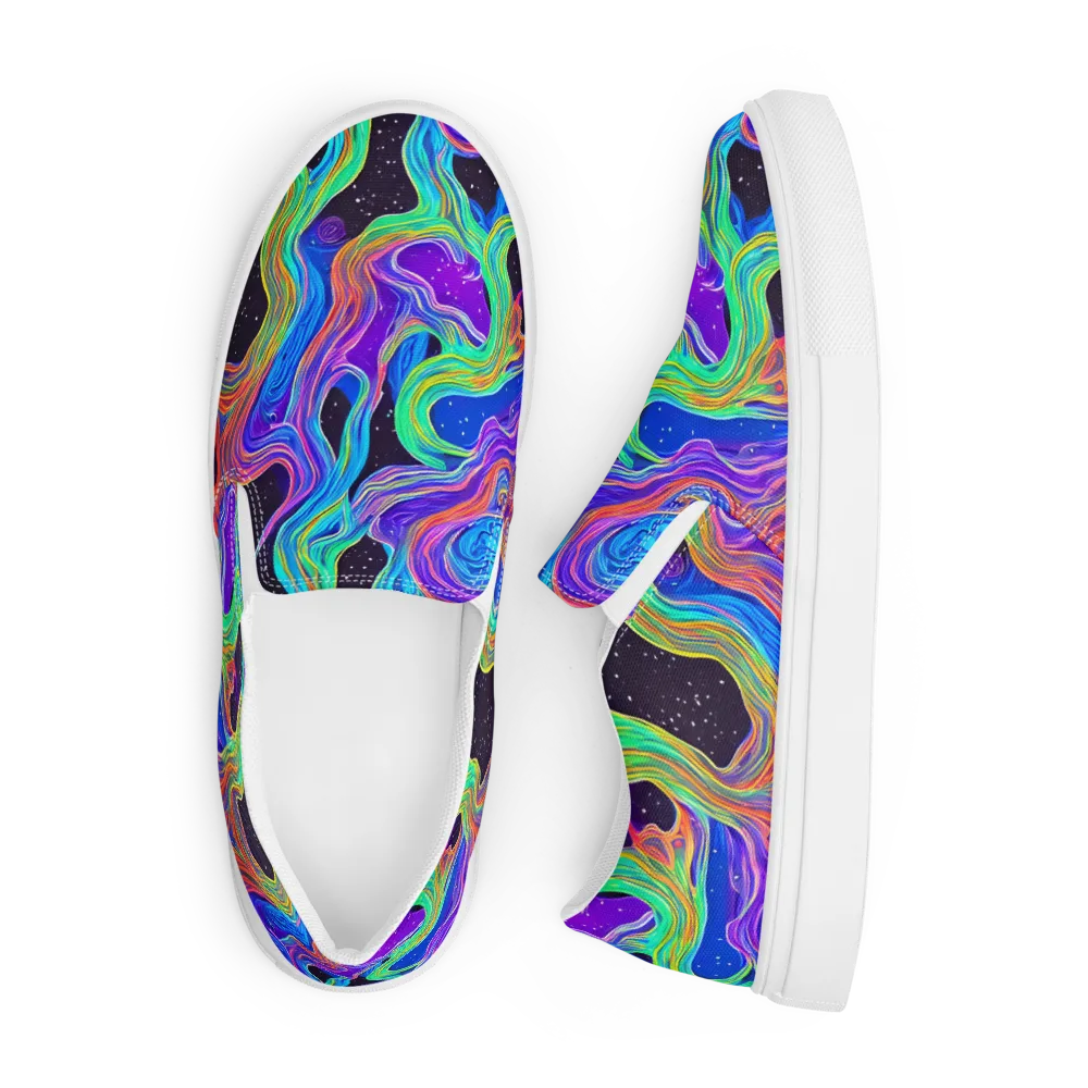 Infinite Chromatics on Men's Slip-On Canvas Shoes — Front