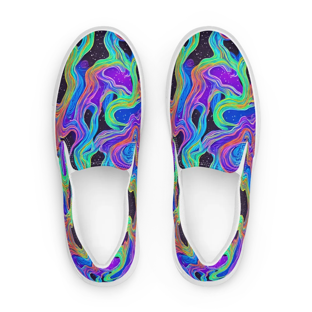 Infinite Chromatics on Women's Slip-On Canvas Shoes — Front