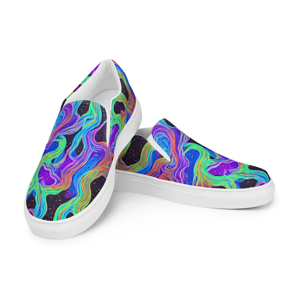 Infinite Chromatics on Women's Slip-On Canvas Shoes — Left Front
