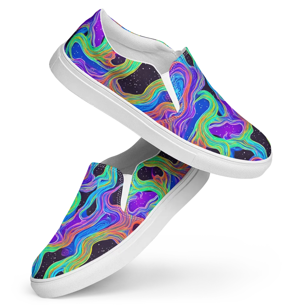 Infinite Chromatics on Women's Slip-On Canvas Shoes — Front