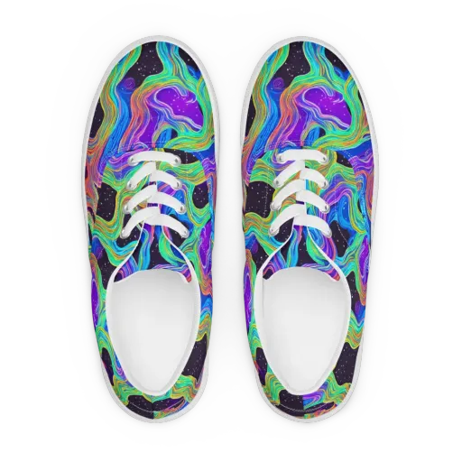 Infinite Chromatics on a Men's Lace-Up Canvas Shoes