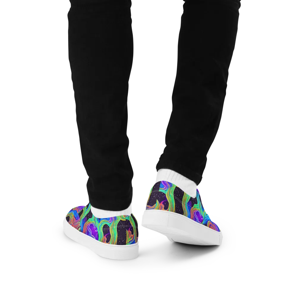 Infinite Chromatics on Men's Lace-Up Canvas Shoes — Back