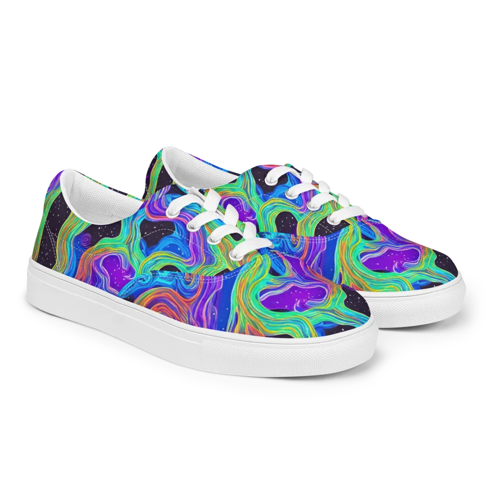 Infinite Chromatics on Men's Lace-Up Canvas Shoes — Right Front