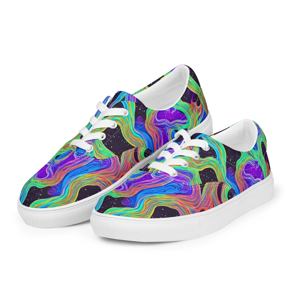 Infinite Chromatics on Men's Lace-Up Canvas Shoes — Left Front