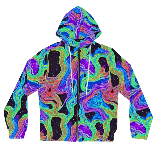 Infinite Chromatics on a Women's Full-Zip Hoodie
